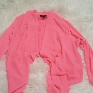 TORRID HOT PINK DRAPE CARIDGAN